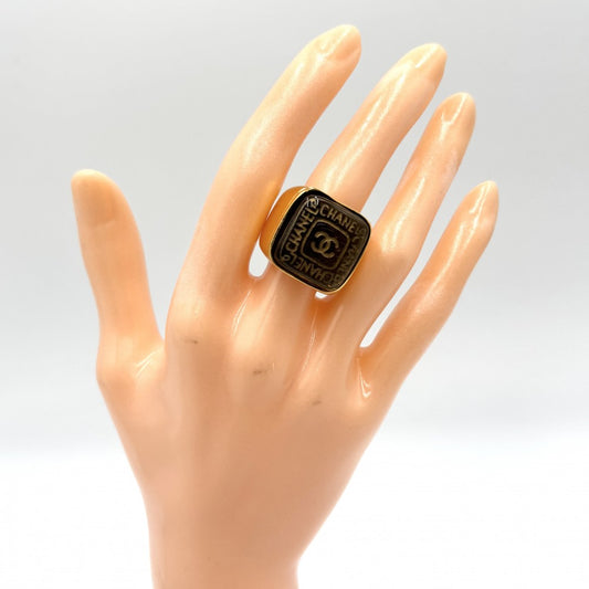 CHANEL シャネル 指輪 リング ココマーク ココ アクセサリー GP カラーストーン 約11号 ゴールド レディース 約21.7g【中古品】