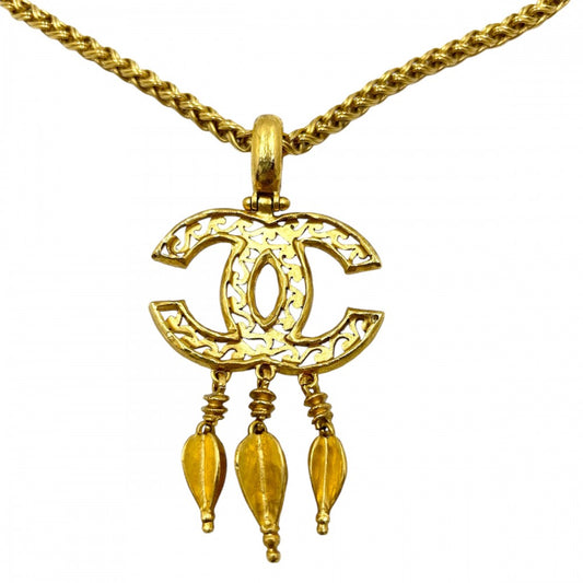 CHANEL シャネル ネックレス ココマーク ロングネックレス スイング アクセサリー ココ ヴィンテージ ペンダント GP 95A ゴールド レディース 約81.5g 1995年【中古品】
