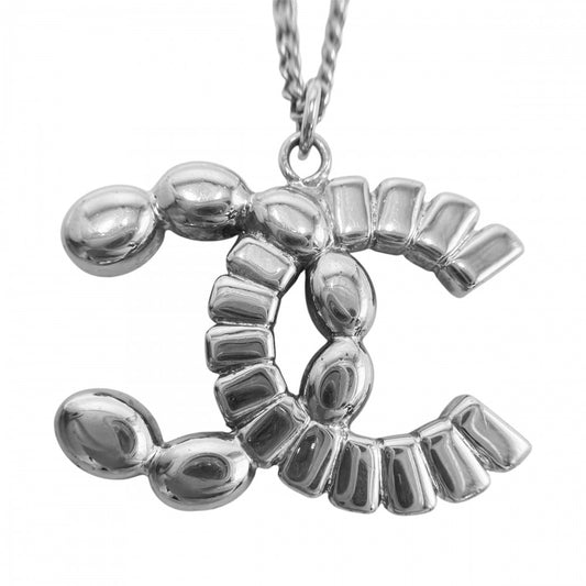 【開店SALE】 CHANEL シャネル ネックレス ココマーク ロングネックレス アクセサリー ラインストーン B17B シルバー レディース 約13.4g 2017年【中古品】