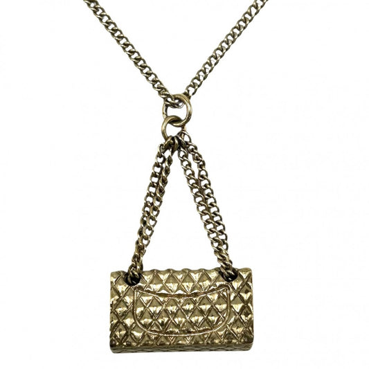 CHANEL シャネル ネックレス ココマーク マトラッセモチーフ アクセサリー バッグ ペンダント GP 05A ゴールド レディース 約42.6g 2005年【中古品】
