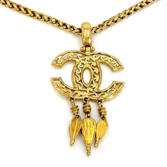 CHANEL シャネル ネックレス ココマーク ロングネックレス スイング アクセサリー ヴィンテージ ペンダント GP 95A ゴールド レディース 約82.8g 1995年【中古品】