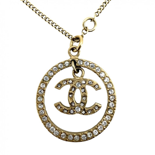 CHANEL シャネル ネックレス ココマーク ラウンド アクセサリー ロングネックレス GP ラインストーン 06A ゴールド レディース 約9.3g 2006年【中古品】