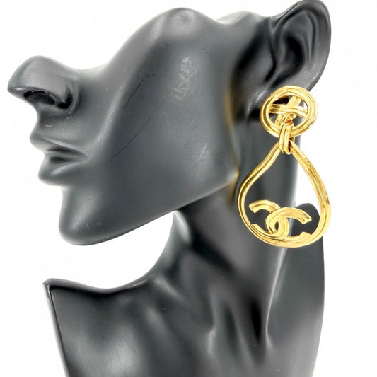 CHANEL シャネル イヤリング ココマーク アクセサリー ヴィンテージ スイング GP 96P ゴールド レディース 約25.6g 1996年【中古品】