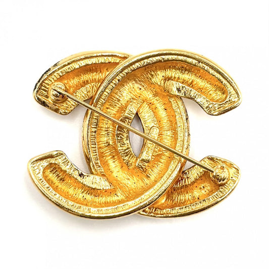 CHANEL シャネル ブローチ マトラッセ ココマーク アクセサリー ココ ヴィンテージ GP ゴールド レディース 約19.3g【中古品】