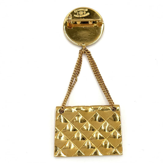 CHANEL シャネル ブローチ マトラッセ バッグモチーフ スイング ココマーク ココ アクセサリー ヴィンテージ GP 26 ゴールド レディース 約19.6g 1991年【中古品】