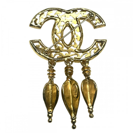 CHANEL シャネル ブローチ ココマーク スイング ヴィンテージ アクセサリー ココ GP 95A ゴールド レディース 約19.9g 1995年【中古品】