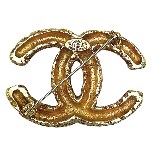 CHANEL シャネル ブローチ マグマ ココマーク アクセサリー 溶岩 GP 93A ゴールド レディース 約16.5g 1993年【中古品】