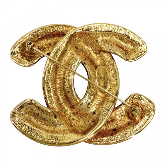 CHANEL シャネル ブローチ マトラッセ ココマーク ヴィンテージ アクセサリー GP ゴールド レディース 約34.0g【中古品】
