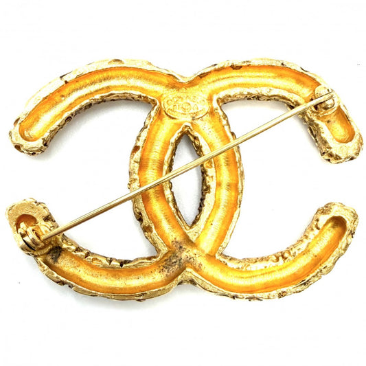 CHANEL シャネル ブローチ マグマ ココマーク アクセサリー 溶岩 GP 93A ゴールド レディース 約18.3g 1993年【中古品】