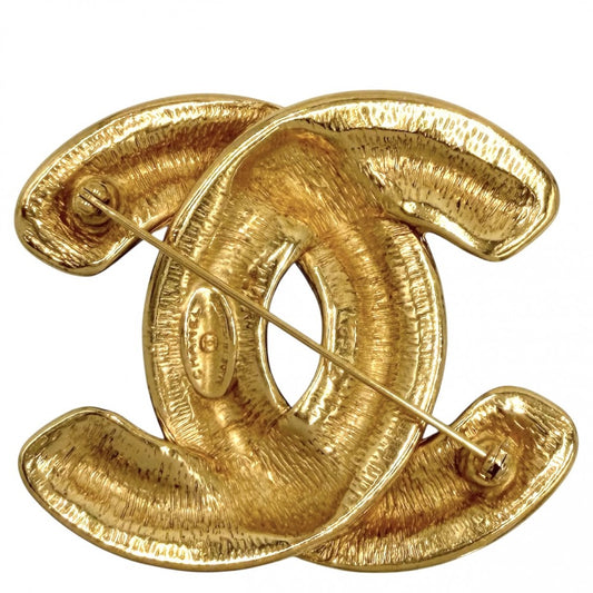 CHANEL シャネル ブローチ マトラッセ ココマーク アクセサリー ヴィンテージ GP ゴールド レディース 約37.2g【中古品】