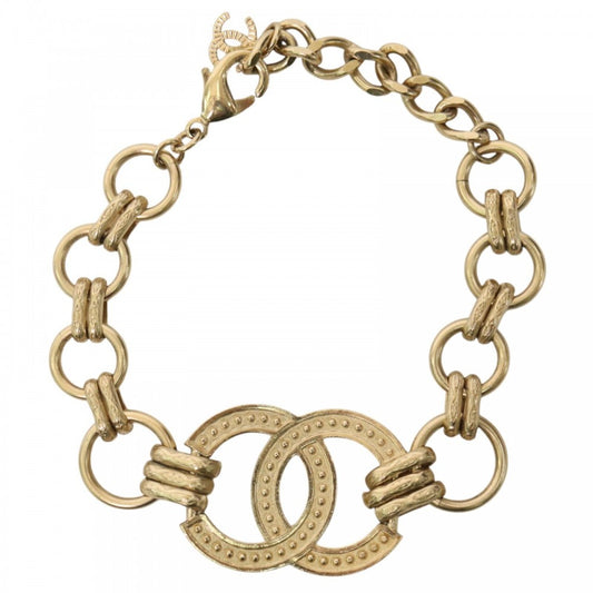CHANEL シャネル ブレスレット ココマーク ココ アクセサリー GP ラインストーン F24B ゴールド レディース 約23.3g 2024年【中古品】