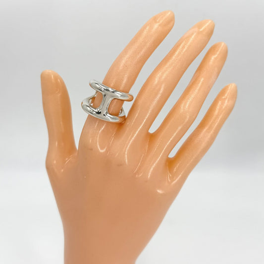 HERMES エルメス 指輪 オスモズGM リング アクセサリー ジュエリー 小物 52サイズ シルバー925 約12号 レディース 約14.7g【中古品】