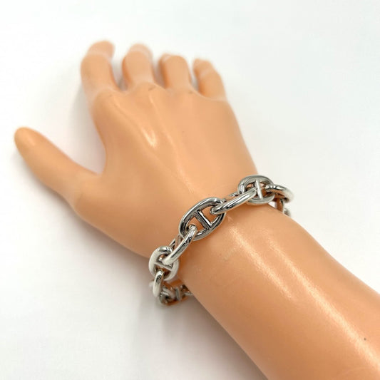 HERMES エルメス ブレスレット シェーヌダンクルMM アクセサリー ジュエリー 15コマ シルバー シルバー925 メンズ 約56.0g【中古品】
