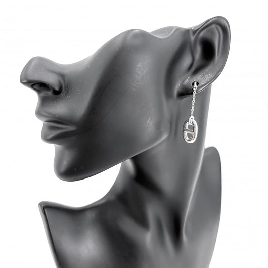 HERMES エルメス ピアス シェーヌダンクル ファランドールMM アクセサリー ジュエリー シルバー925 レディース 約7.0g【中古品】