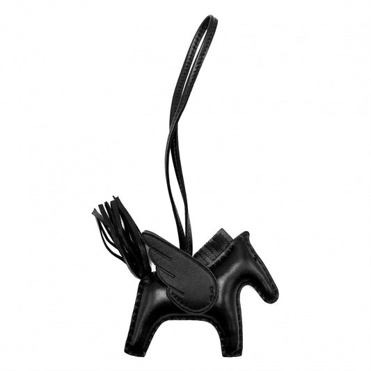 HERMES エルメス キーホルダー ロデオ ペガサスPM バッグチャーム ホース メンズ レディース 小物 K刻印 アニョーミロ ブラック 黒 ユニセックス 2024年【中古品】