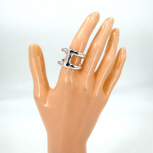 【開店SALE】 HERMES エルメス 指輪 オスモズPM リング アクセサリー ジュエリー 小物 54サイズ シルバー925 約14号 シルバー ユニセックス 約16.1g【中古品】