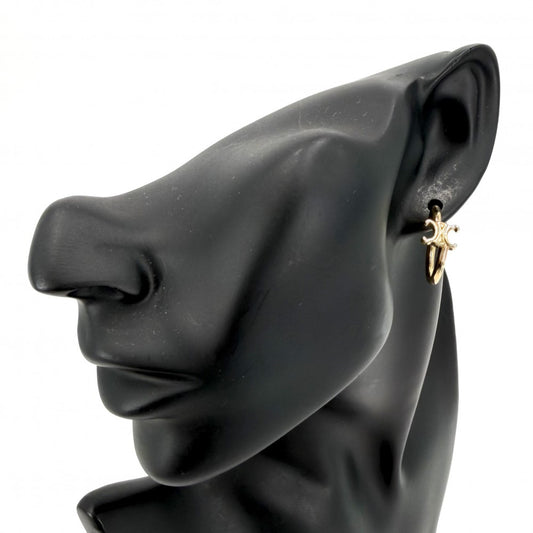 【開店SALE】 CELINE セリーヌ ピアス トリオンフ アシンメトリックフープ アクセサリー 460RD6BRA.35OR ゴールド レディース 約5.3g【中古品】