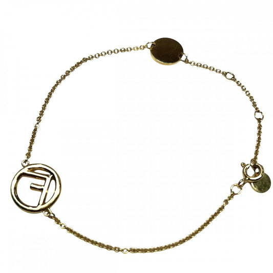 FENDI フェンディ ブレスレット エフイズフェンディ アクセサリー ブラス ジルコニアストーン 8AG761 ゴールド レディース 約3.7g【中古品】