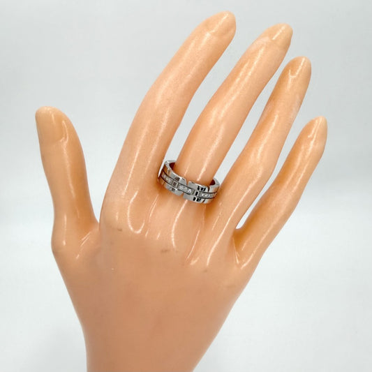 【開店SALE】 CARTIER カルティエ 指輪 タンク フランセーズ リング ジュエリー アクセサリー 51サイズ Au750 18金WG K18ホワイトゴールド ダイヤモンド 約11号 レディース 約8.6g【中古品】