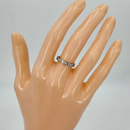 【開店SALE】 CARTIER カルティエ 指輪 ミニラブリング パヴェ ジュエリー アクセサリー LOVE 18金WG Au750 46サイズ K18ホワイトゴールド ダイヤモンド 約6号 B4218200 レディース 約2.0g【中古品】