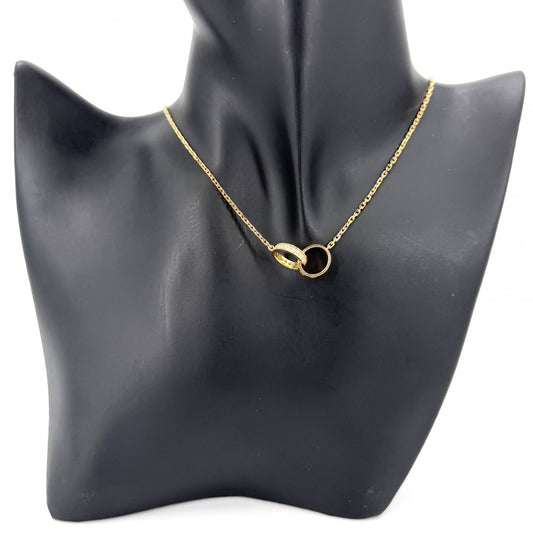 CARTIER カルティエ ネックレス ベビーラブ LOVE ジュエリー アクセサリー Au750 18金YG ビス K18イエローゴールド ダイヤモンド レディース 約6.1g【中古品】