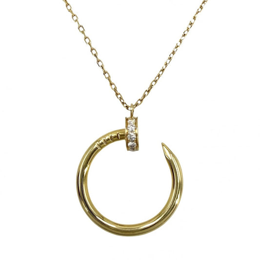 CARTIER カルティエ ネックレス ジュストアンクル ペンダント ジュエリー 釘 18金YG Au750 アクセサリー K18イエローゴールド ダイヤモンド レディース 約5.0g【中古品】