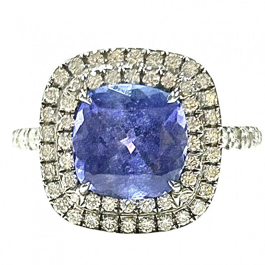 TIFFANY&Co. ティファニー 指輪 ソレストリング ジュエリー アクセサリー Pt950プラチナ タンザナイト2.0ct 約12号 ブルー 青 レディース 約6.2g【中古品】