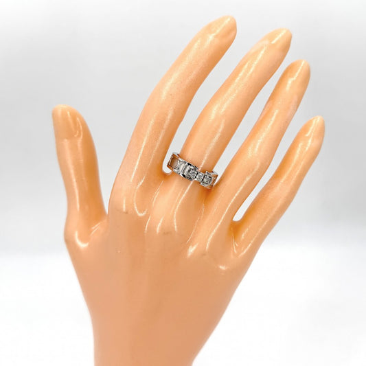 TIFFANY&Co. ティファニー 指輪 アトラス リング ジュエリー アクセサリー Au750 18金WG K18ホワイトゴールド ダイヤモンド 約7号 レディース 約6.8g【中古品】