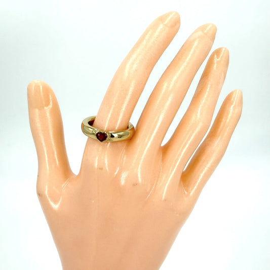 TIFFANY&Co. ティファニー 指輪 ハート フレンドシップ ジュエリー アクセサリー Au750 18金YG K18イエローゴールド ピンクトルマリン 約13号 レディース 約5.2g【中古品】