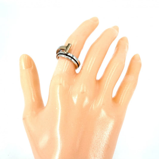 【開店SALE】 TIFFANY&Co. ティファニー 指輪 Tスクエア ラップ リング ジュエリー アクセサリー 18金 Au750 メンズ レディース K18ゴールド シルバー925 約8号 ゴールド シルバー ユニセックス 約5.5g【中古品】