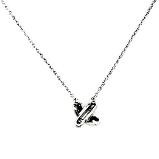 TIFFANY&Co. ティファニー ネックレス クロスステッチ ジュエリー アクセサリー Pt950プラチナ ダイヤモンド シルバー レディース 約4.0g【中古品】