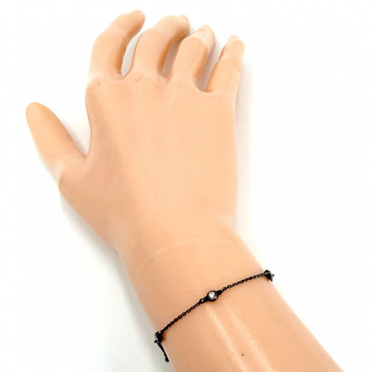 TIFFANY&Co. ティファニー ブレスレット 5Pダイヤ バイザヤード ジュエリー アクセサリー メンズ レディース シルバー925 ダイヤモンド ユニセックス 約1.4g【中古品】
