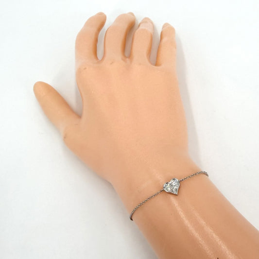 TIFFANY&Co. ティファニー ブレスレット センチメンタルハート ジュエリー アクセサリー Pt950プラチナ ダイヤモンド レディース 約2.5g【中古品】