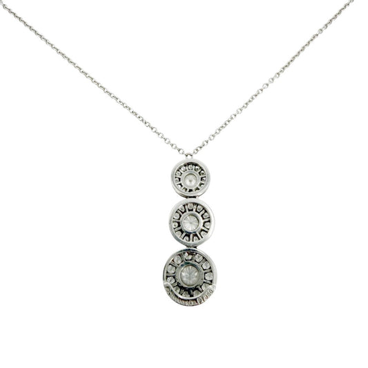 TIFFANY&Co. ティファニー ネックレス サークレットトリプルドロップ アクセサリー ジュエリー Pt950プラチナ ダイヤモンド レディース 約4.5g【中古品】