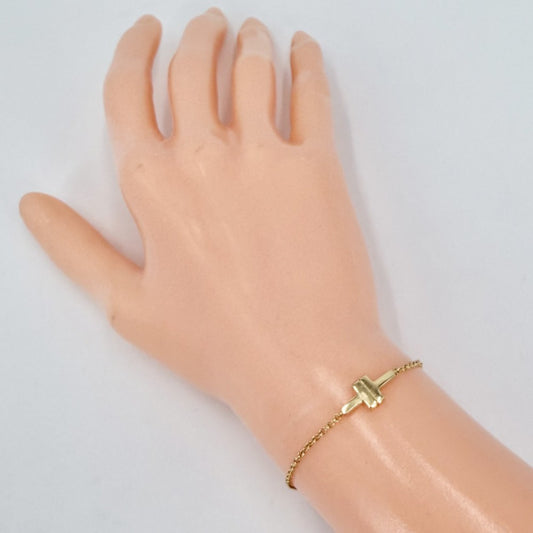 TIFFANY&Co. ティファニー ブレスレット T TWO アクセサリー ジュエリー Au750 18金YG K18イエローゴールド レディース 約2.9g【中古品】