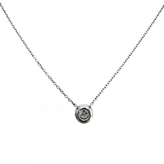 TIFFANY&Co. ティファニー ネックレス ソレスト ジュエリー アクセサリー Pt950プラチナ ダイヤモンド レディース 約2.8g【中古品】