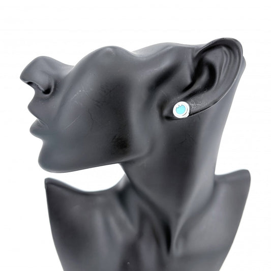 TIFFANY&Co. ティファニー ピアス ティファニー T サークル ピアス ジュエリー アクセサリー Au750 18金WG K18ホワイトゴールド ターコイズ ブルー 青 シルバー レディース 約4.4g【中古品】