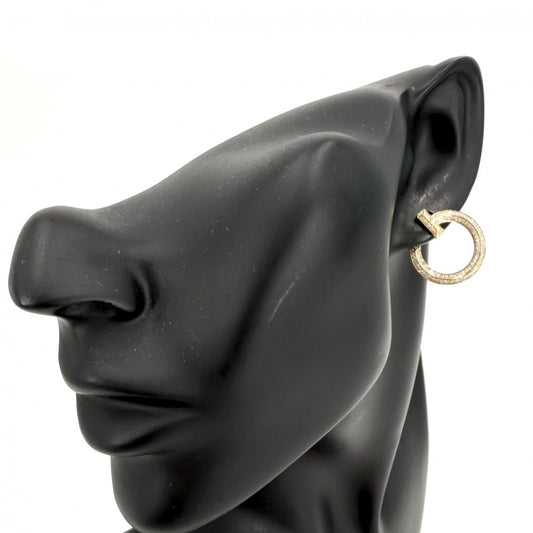 TIFFANY&Co. ティファニー ピアス オープンフープ Tワン アクセサリー ジュエリー 18金YG Au750 K18イエローゴールド ダイヤモンド計0.48ct レディース 約8.2g【中古品】