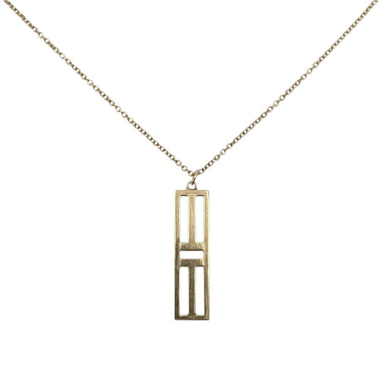 TIFFANY&Co. ティファニー ネックレス T トゥー オープン バーティカル バー ペンダント ジュエリー アクセサリー 18金YG Au750 K18イエローゴールド ダイヤモンド レディース 約4.2g【中古品】