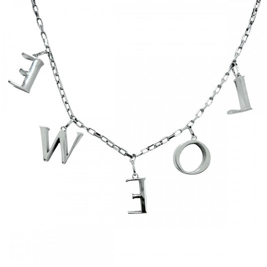 LOEWE ロエベ ネックレス ロゴ アクセサリー ペンダント メンズ レディース シルバー925 ユニセックス 約43.9g【中古品】