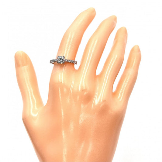 HARRY WINSTON ハリーウィンストン 指輪 ハーフエタニティ ブリリアントラブエンゲージメントリング ジュエリー アクセサリー Pt950プラチナ ダイヤモンド0.52ct 約10号 レディース 約4.3g【中古品】