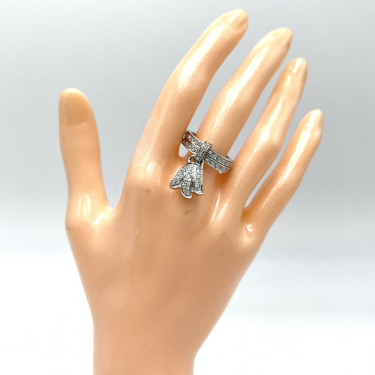 PIAGET ピアジェ 指輪 マジックガーデン ジュエリー アクセサリー 二連 リング Au750 18金WG 51サイズ K18ホワイトゴールド ダイヤモンド 約11号 シルバー レディース 約11.3g【中古品】