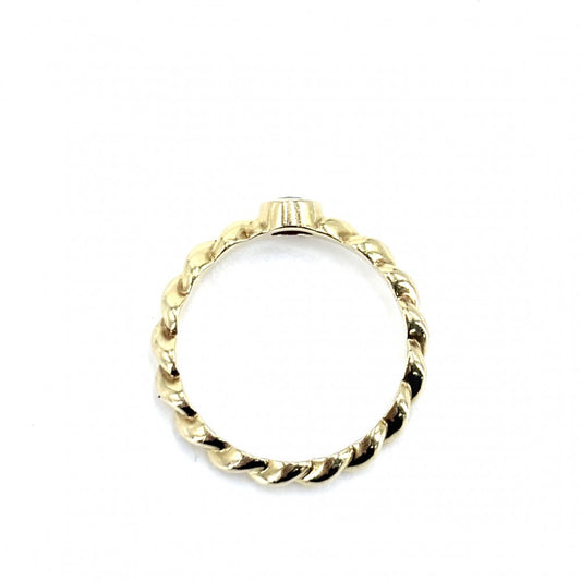 TIFFANY&Co. ティファニー 指輪 ツイスト リング ジュエリー アクセサリー Au750 18金YG K18イエローゴールド ダイヤモンド 約10号 レディース 約3.0g【中古品】