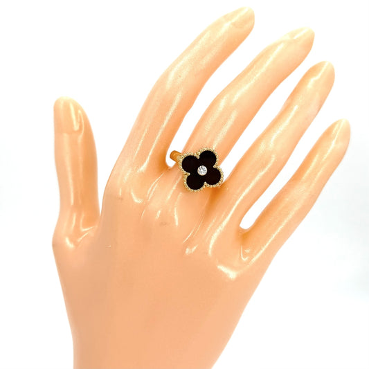 Van Cleef & Arpels ヴァンクリーフ&アーペル 指輪 ヴィンテージアルハンブラ ジュエリー アクセサリー 48 K18イエローゴールド カーネリアン 約8号 VCARD40848 レッド 赤 レディース 約6.8g【中古品】