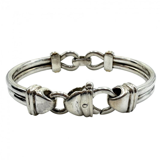 TIFFANY&Co. ティファニー バングル ダブルループ コンビ ブレスレット ジュエリー アクセサリー 18金YG Au750 シルバー925 K18イエローゴールド メンズ 約43.3g【中古品】
