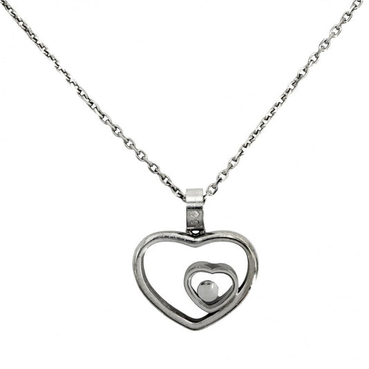Chopard ショパール ネックレス ハッピーダイヤ ジュエリー アクセサリー Au750 18金WG K18ホワイトゴールド ダイヤモンド0.10ct レディース 約7.2g【中古品】