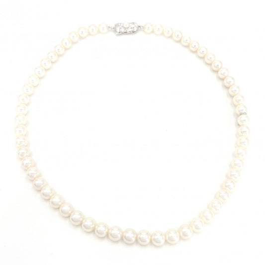 MIKIMOTO ミキモト ネックレス イヤリングセット ジュエリー アクセサリー 真珠 Au750 18金WG シルバー925 K18ホワイトゴールド(イヤリング) パール0.6mm シルバー金具 レディース 約33.1/2.5g【中古品】