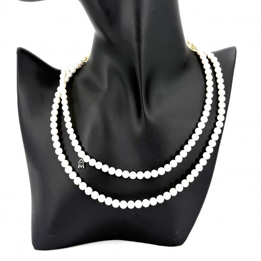 【開店SALE】 MIKIMOTO ミキモト ネックレス チャーム付き ジュエリー アクセサリー 真珠 フォーマル 冠婚葬祭 シルバー パール約0.5mm レディース 約35.0g【中古品】