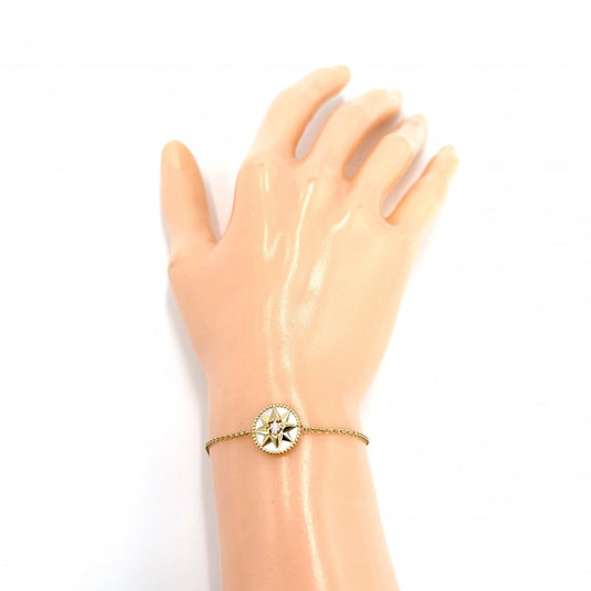 Dior ディオール ブレスレット Rose des Vents アクセサリー ジュエリー Au750 18金YG K18イエローゴールド ダイヤモンド0.04ct ゴールド レディース 約3.0g【中古品】