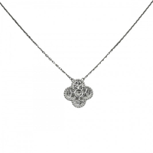 Van Cleef & Arpels ヴァンクリーフ&アーペル ネックレス ヴィンテージアルハンブラ K18ホワイトゴールド ダイヤモンド12石0.48ct VCARA46100 レディース 約6.1g【中古品】